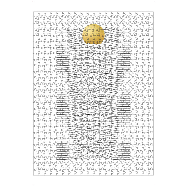 Puzzle Ravensburger "Mono-Wellenform-Sonnenaufgang" artboxONE - Abstrakt,Geometrie,Galaxy
