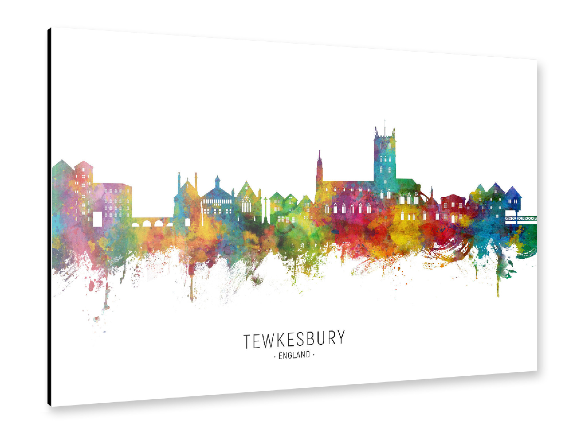 Alu-Dibond "Tewkesbury England Skyline txt" 30x20 cm artboxONE