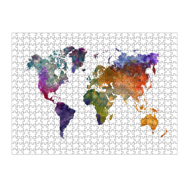 Puzzle Ravensburger "Aquarell Weltkarte-ah" artboxONE - Abstrakt,Kartografie
