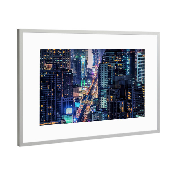 Poster mit Rahmen Silber "Metropolen-Dschungel" artboxONE - Städte,Reise,Architektur,Reise / Asien,Reise / Länder