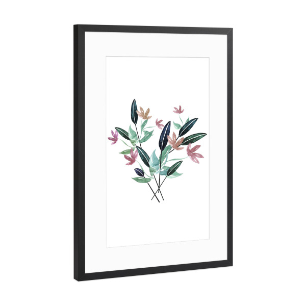 Poster mit Rahmen Schwarz (Metallic) "Fantasy Flower Bouquet" artboxONE - Natur,Floral