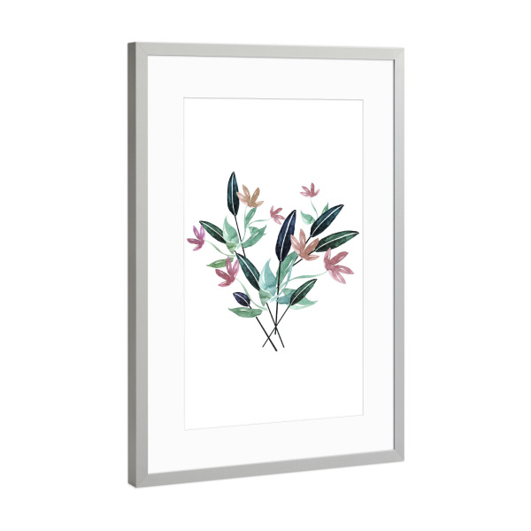 Poster mit Rahmen Silber "Fantasy Flower Bouquet" artboxONE - Natur,Floral