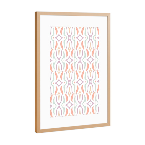 Poster mit Rahmen Kupfer "Mixed Deco Pattern Tiles" artboxONE - Abstrakt,Geometrie