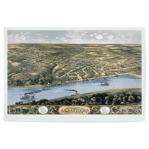 Poster "Lexington Missouri Bildkarte" artboxONE - Architektur,Kartografie - Karte,Flach,Jahrgang,Antik,Retro,Alt,Karten,Karte der welt