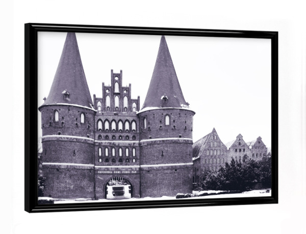 Poster mit schwarzem Rahmen "Das Holstentor in Lübeck" artboxONE - Städte,Reise,Architektur,Reise / Länder