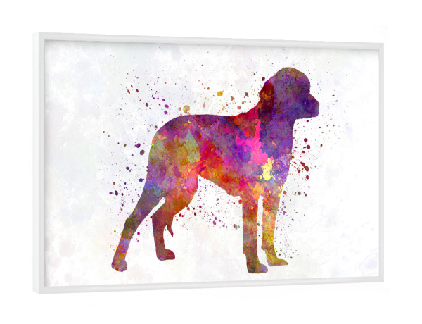 Poster mit weißem Rahmen "Deutscher Jagdhund in Aquarell" artboxONE - Tiere,Abstrakt