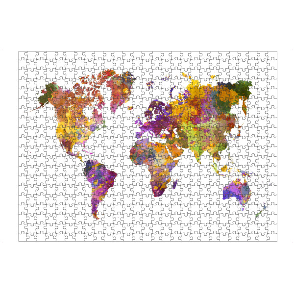 Puzzle Ravensburger "Wasserfarbene Weltkarten" artboxONE - Abstrakt,Kartografie