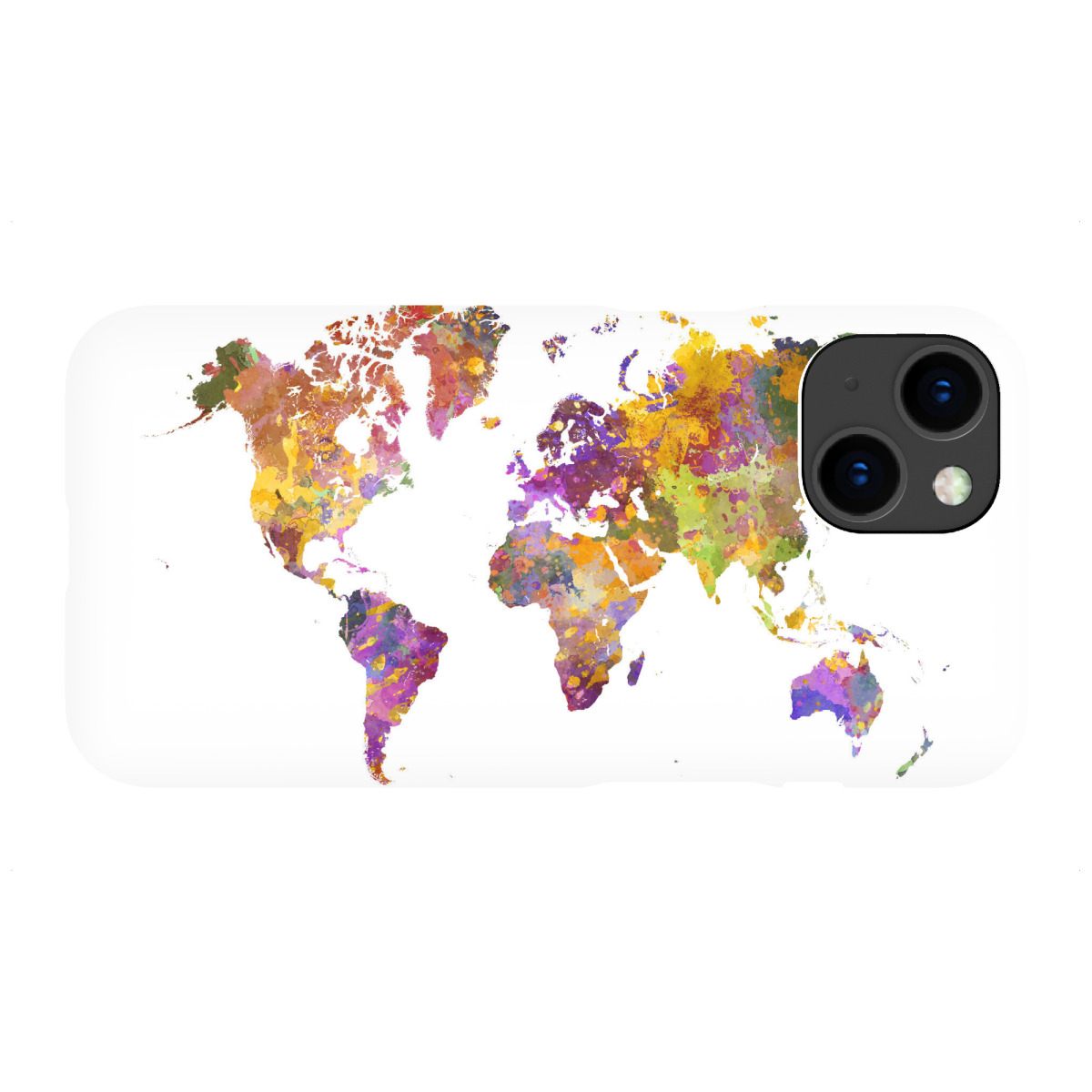 "Wasserfarbene Weltkarten"für iPhone - Premium-Case Handyhülle artboxONE