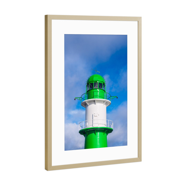 Poster mit Rahmen Gold "Detail der Westmole" artboxONE - Reise,Architektur