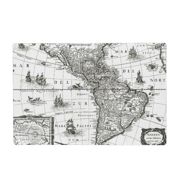 Holzbild "America pictorial map" artboxONE - Städte,Architektur,Kartografie - Karte,Flach,Jahrgang,Antik,Retro,Alt,Karten,Karte der welt,Illustration