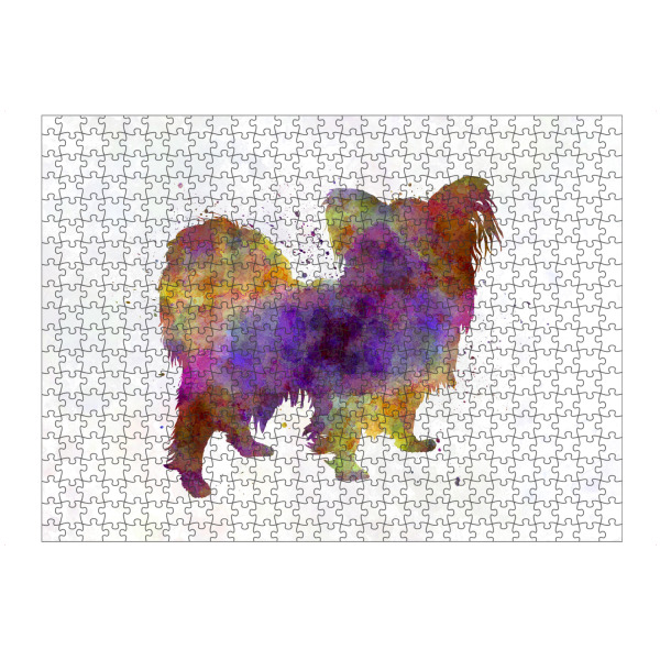 artboxONE Puzzle "Papillon in Aquarell" artboxONE - Tiere,Abstrakt - Hund,Haustier,Tier,Säugetier,Aquarell,Plakat,Hundeplakat,Illustration,Abstrakt