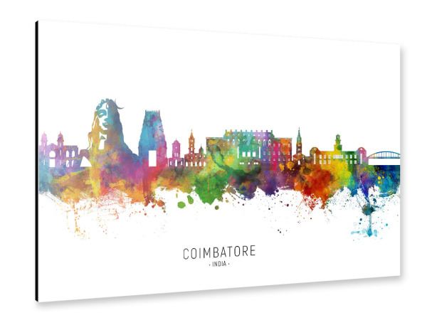 Alu-Dibond "Coimbatore Skyline India txt" 30x20 cm artboxONE