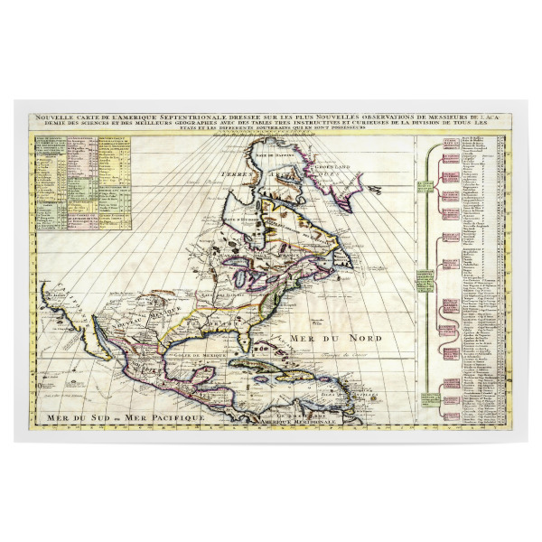 Poster "Karte von Nordamerika -x" artboxONE - Kartografie - Karte,Plan,Jahrgang,Antik,Retro,Alt,Karten,Karte der welt,Illustration,Gemeinfrei,Amerika