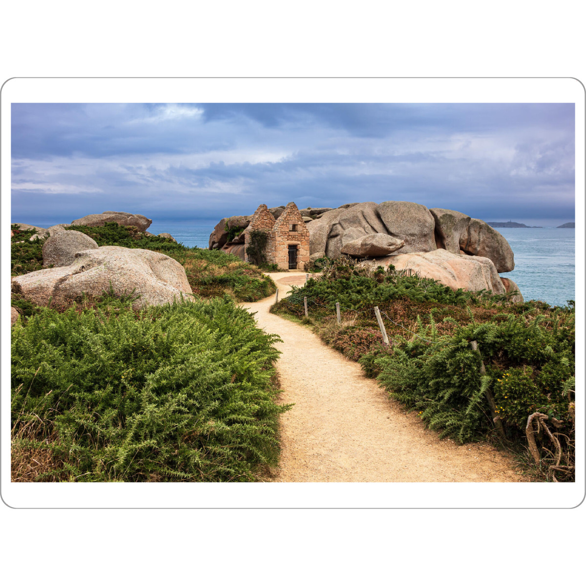 Tischset "Ruine an der Rosengranitküste" artboxONE - Natur,Reise,Reise / Strand und Meer,Reise / Länder