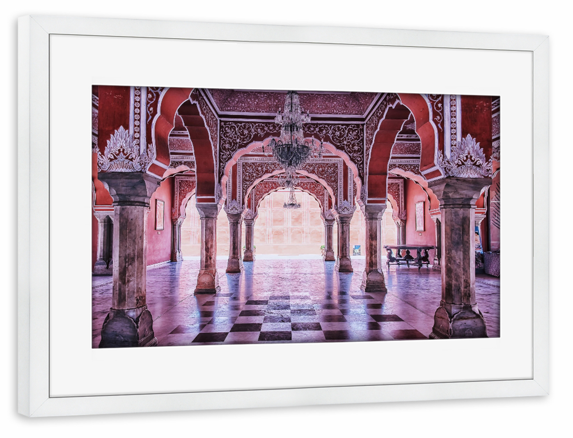Poster mit Rahmen weiß "Stadtpalast von Jaipur" artboxONE - Städte,Reise,Architektur,Reise / Asien,Reise / Länder