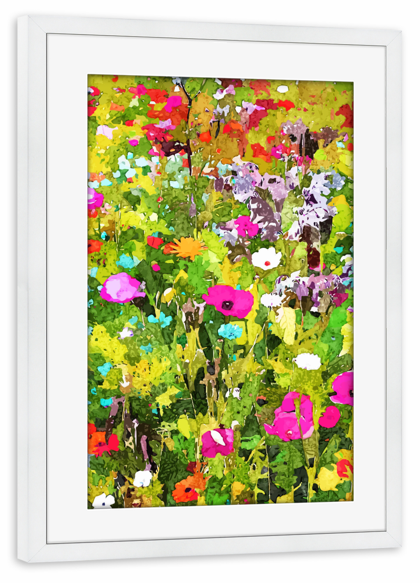 Poster mit Rahmen weiß "Wiesenblumen" artboxONE - Floral