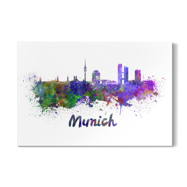 Galerie-Print "MÜNCHEN Skyline in Aquarell" 30x20 cm artboxONE