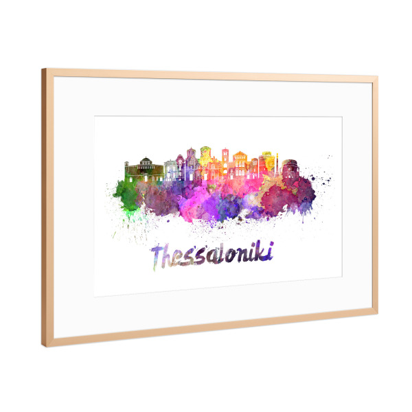 Poster mit Rahmen Kupfer "THESSALONIKI skyline-x" artboxONE - Städte,Abstrakt,Architektur