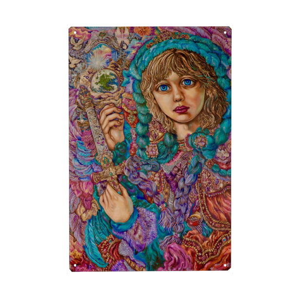 Metall Poster "Yumi Sugai. Erzengel Uriel" artboxONE - Menschen,Weihnachten - Yumi sugai,Engel,Erzengel,Erde,Fantasie,Religion - Blechschild