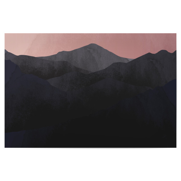 Poster 30x20 cm "Berglandschaft schwarz rosa" artboxONE - Natur,Reise,Abstrakt