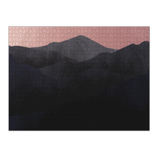 Puzzle Ravensburger "Berglandschaft schwarz rosa" artboxONE - Natur,Reise,Abstrakt