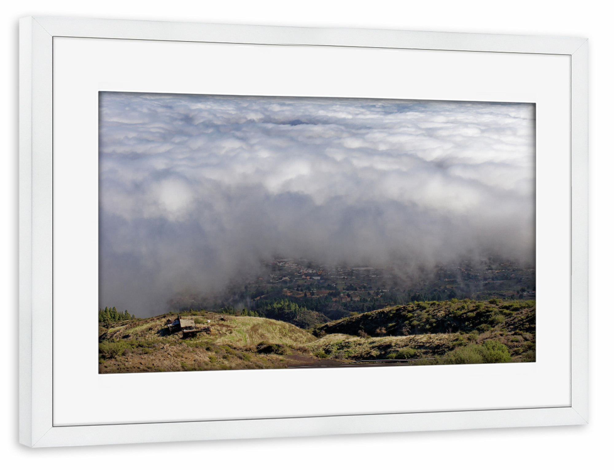 Poster mit Rahmen weiß "Teneriffa - Wolkengrenze" artboxONE - Städte,Natur,Reise,Reise / Strand und Meer,Reise / Länder