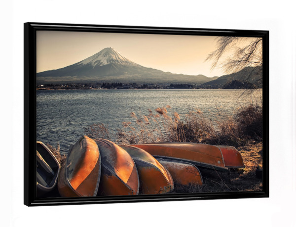 Poster mit schwarzem Rahmen "Kawaguchi Lake Shore" artboxONE - Natur,Reise,Reise / Asien,Reise / Länder