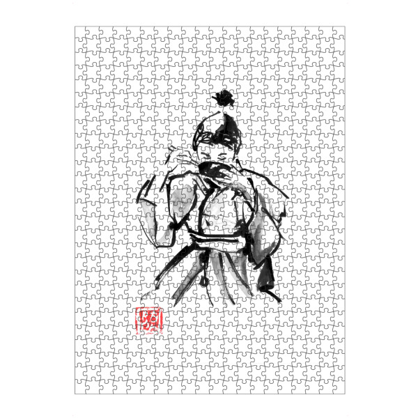 artboxONE Puzzle "Boy eating rice" artboxONE - Schwarzweiß,Reise / Asien,Männer - Junge,Reis,Schüssel,Sumie,Japan,Schwarzweiß - Bild junge