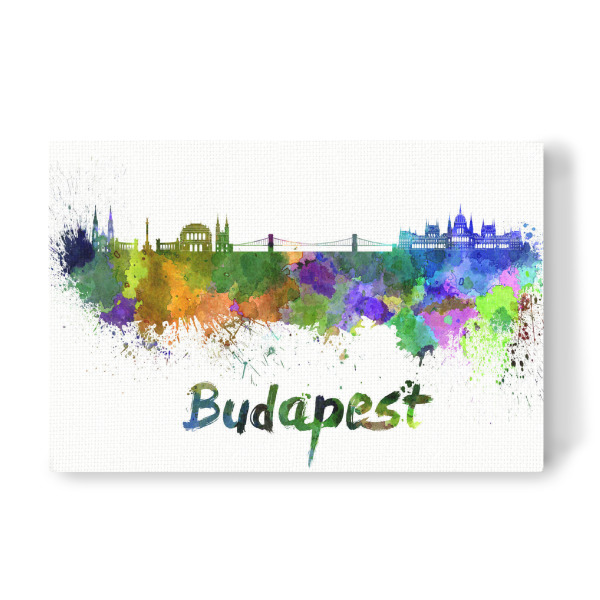 Leinwandbild "Skyline von BUDAPEST in Aquarell-b" artboxONE - Städte,Reise,Abstrakt,Architektur