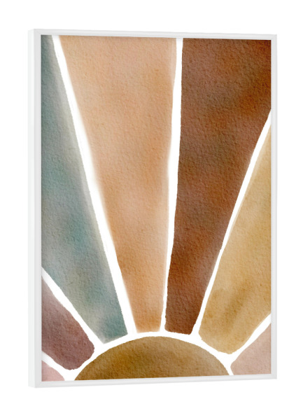 Poster mit weißem Rahmen "Abstract Sunset" artboxONE - Abstrakt - Abstrakter sonnenuntergang,Sonnenuntergang,Sonne,Bunt,Gemälde