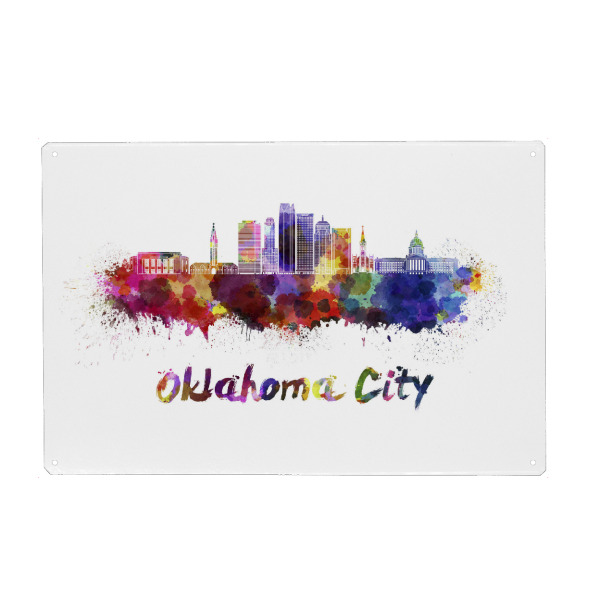 Metall Poster "OKLAHOMA CITY skyline-l" artboxONE - Städte,Abstrakt,Architektur