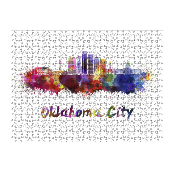 Puzzle Ravensburger "OKLAHOMA CITY skyline-l" artboxONE - Städte,Abstrakt,Architektur