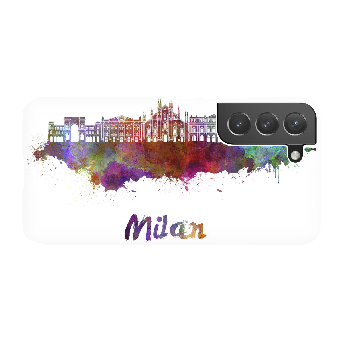 Samsung Galaxy "MILAN skyline in watercolor-s" Premium-Case Handyhülle artboxONE