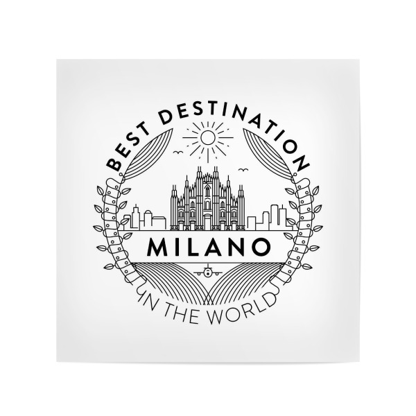 Poster 20x20 cm "Milano Badge" artboxONE - Städte,Reise