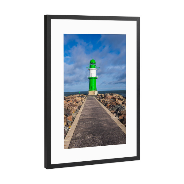 Poster mit Rahmen Schwarz (Metallic) "Weg zum Molenturm" artboxONE - Natur,Reise,Architektur,Reise / Strand und Meer