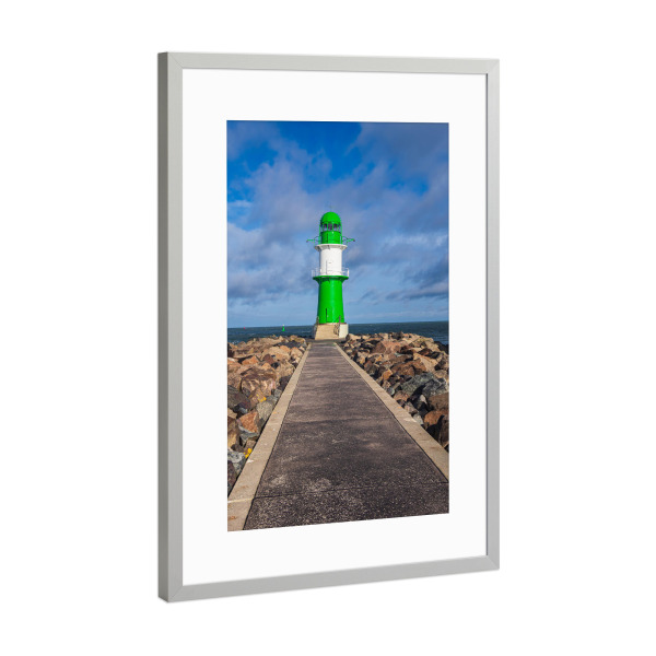 Poster mit Rahmen Silber "Weg zum Molenturm" artboxONE - Natur,Reise,Architektur,Reise / Strand und Meer