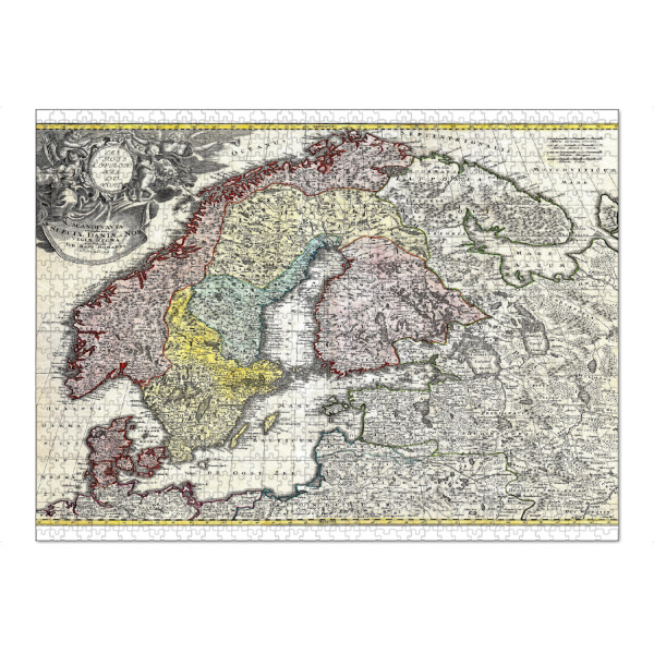 Puzzle Ravensburger "Alte Karte von Skandinavien-f" artboxONE - Kartografie