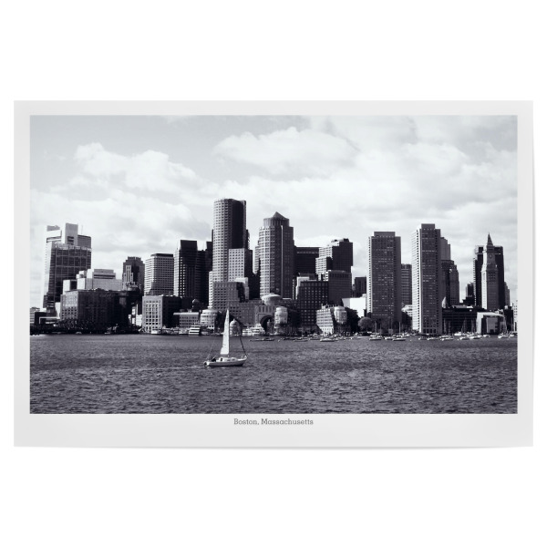 Poster "Boston Skyline, Massachusetts" artboxONE - Reise,Schwarzweiß,Architektur,Reise / Strand und Meer,Reise / Länder