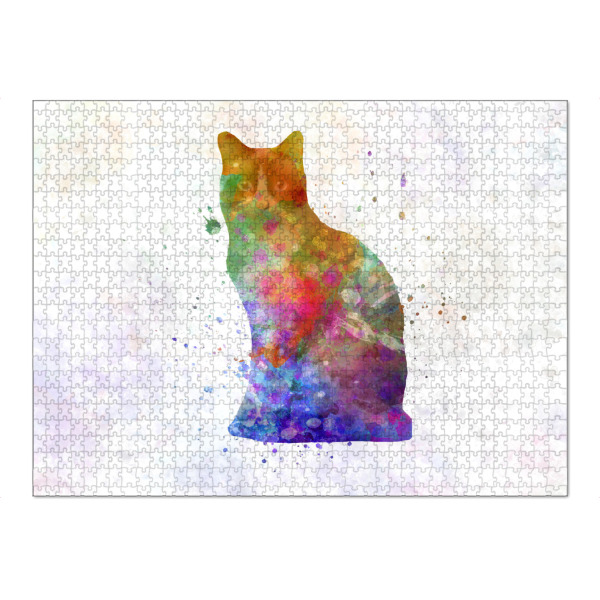 Puzzle Ravensburger "Schneeschuhkatze in Aquarell" artboxONE - Tiere,Abstrakt