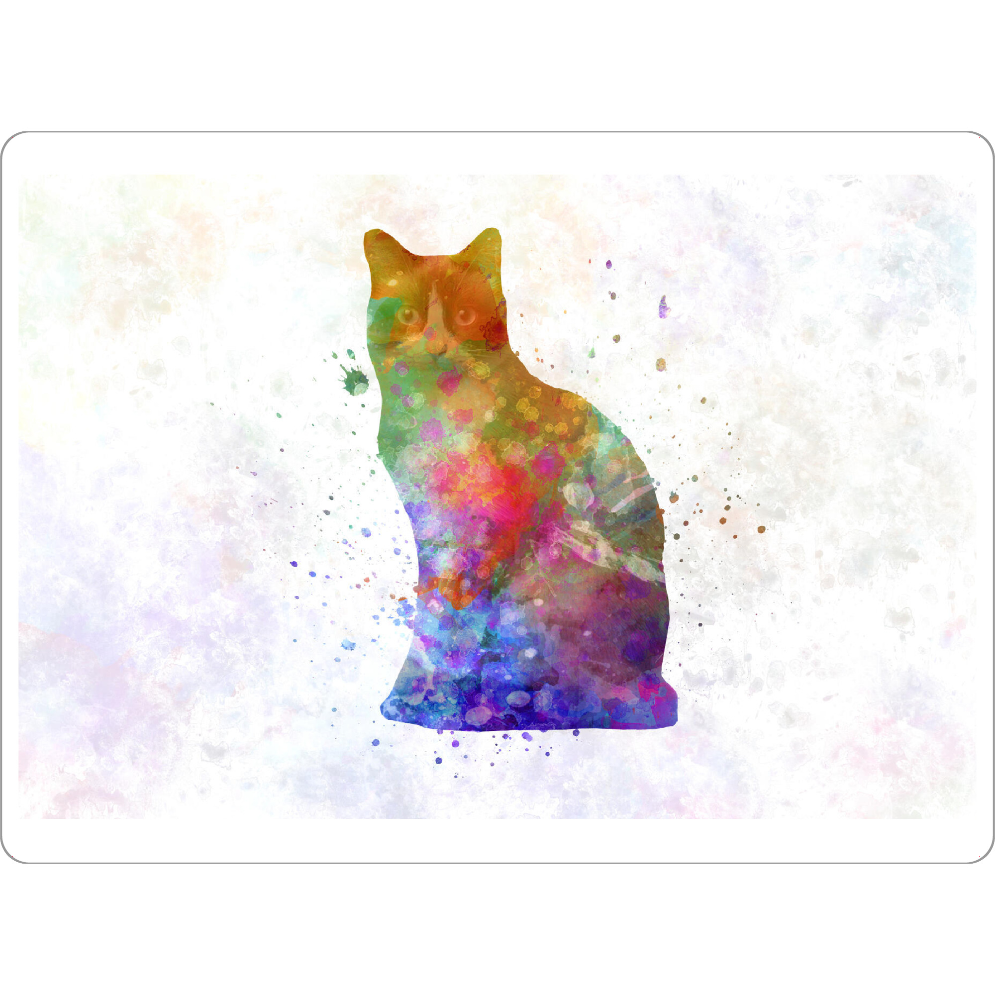 Tischset "Schneeschuhkatze in Aquarell" artboxONE - Tiere,Abstrakt - Katzen,Haustier,Tier,Aquarell,Zeichnung,Kinderdekoration,Dekoration,Kinder,Bunt