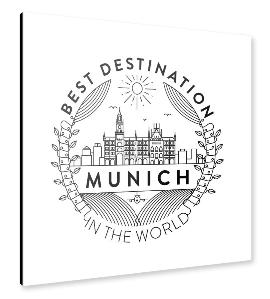 Alu-Dibond "Münchner Abzeichen" 30x30 cm artboxONE