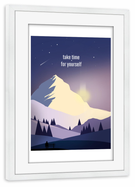 Poster mit Rahmen weiß "Time for yourself" artboxONE - Fiktion