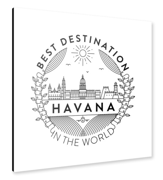 Alu-Dibond "Havana Badge" 30x30 cm artboxONE