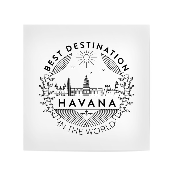 Poster 20x20 cm "Havana Badge" artboxONE - Reise,Reise / Strand und Meer