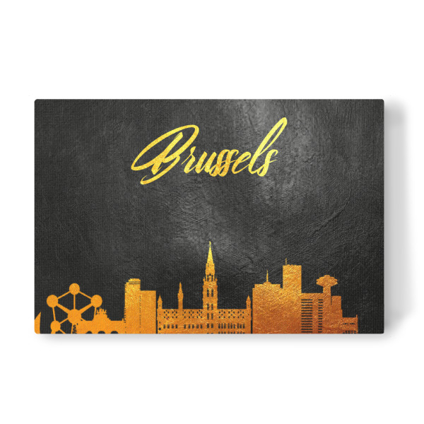 Leinwandbild "Brüssel Belgien Gold Skyline" artboxONE - Städte - Gold,Skyline,Brüssel,Belgien,Stadt