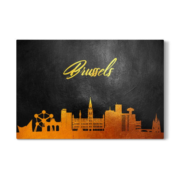 Galerie-Print "Brüssel Belgien Gold Skyline" 30x20 cm artboxONE