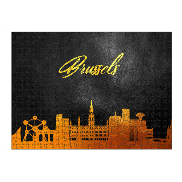 artboxONE Puzzle "Brüssel Belgien Gold Skyline" artboxONE - Städte - Gold,Skyline,Brüssel,Belgien,Stadt - Bild gold