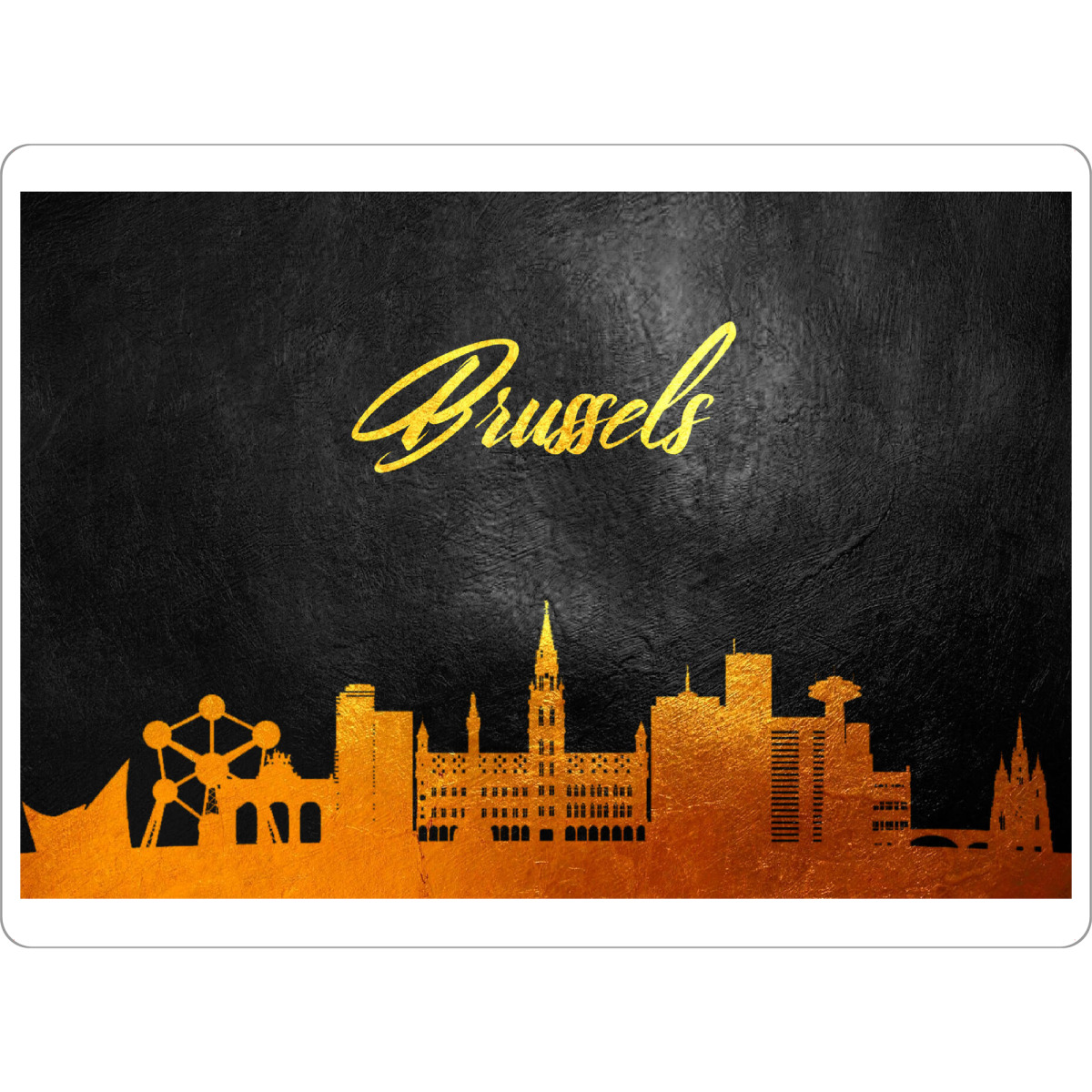 Tischset "Brüssel Belgien Gold Skyline" artboxONE - Städte - Gold,Skyline,Brüssel,Belgien,Stadt - Bild gold