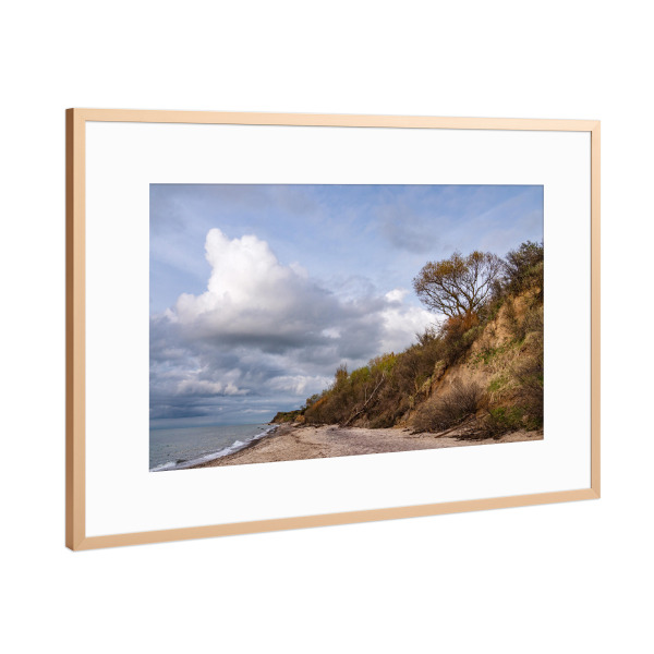 Poster mit Rahmen Kupfer "Strand, Steilküste, Ostsee" artboxONE - Natur,Reise,Reise / Strand und Meer