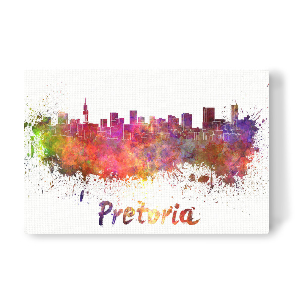 Leinwandbild "PRETORIA-Skyline im Aquarell" artboxONE - Städte,Abstrakt,Architektur